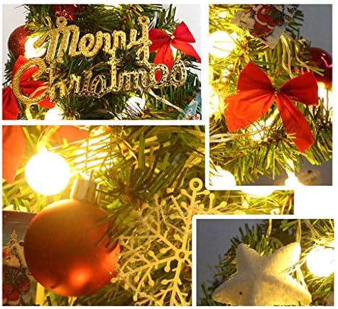 ZYZMH Asztali karácsonyfa, Mesterséges karácsonyfa elemes Világító Mini karácsonyfa LED Lámpa Karácsonyi Díszek (Szín : Egy)