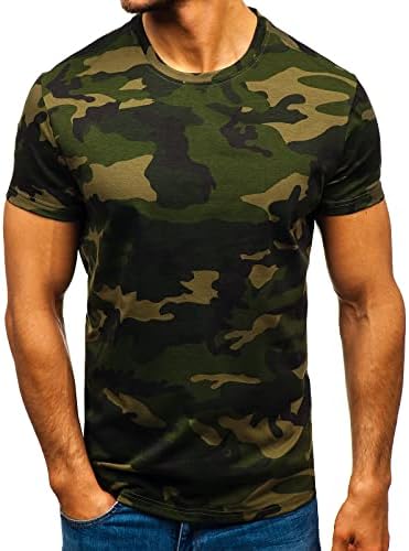 Férfi Terepszínű T-Shirt Sport Fitness Rövid Ujjú Katonai Terepmintás Sleeve Vintage Póló