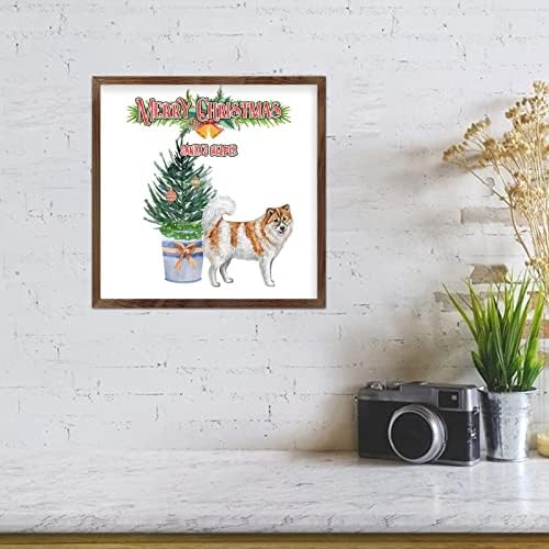Karácsonyi Lóg Jelek Mikulás Helper Kutyája Régi Fa Képkeret Farm Karácsonyi Dekoráció az Otthoni Fél nappaliban Kandalló Asztal
