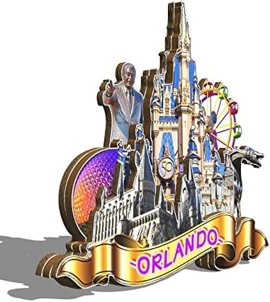 Orlando, Florida, USA Mágnes, Hűtő Mágnes Fa 3D Tájékozódási pontok Utazási Gyűjthető Ajándéktárgyak Dekoráció, Kézzel készített