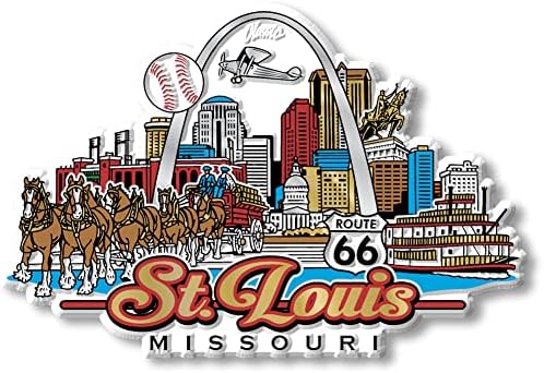 St. Louis, Missouri City Mágnes által Klasszikus Mágnesek, Gyűjthető Ajándéktárgyak Készült Az USA-ban
