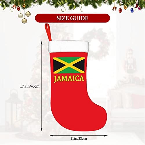 QG ZZX Karácsonyi Harisnya, Fehér Szuper Puha Plüss Bilincset Jamaikai Zászló Karácsonyi Harisnya Karácsonyi Díszek Harisnya