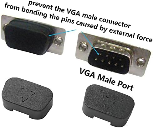 SHANFEILU VGA Port Fedelét Anti Porvédő VGA Csatlakozót Védő RS232,DB15,DB9 VGA Férfi Port Csatlakozók 50 DB 17 mm x 9 mm(Fekete)