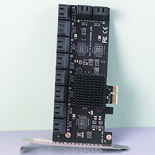 GLOTRENDS 20 Portok PCIe SATA Bővítő Kártya, Beleértve a SATA Kábelek, 1:5 SATA Elosztó hálózati Kábel, Kompatibilis a Windows,Linux,Mac