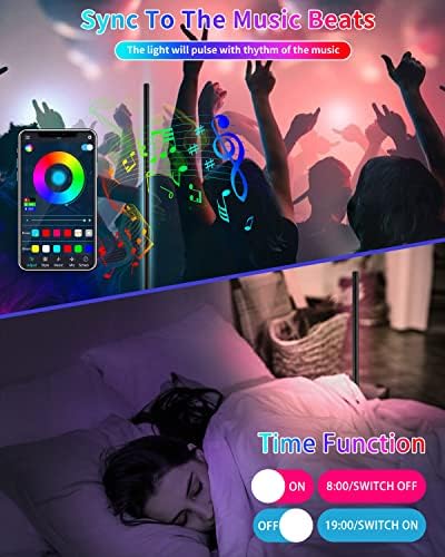 Cesuden Sarokban, állólámpa,LED-Modern állólámpák Nappali,Szabályozható RGB állólámpa Szín Változó Hangulat Világítás a Távoli Bluetooth Hálószoba