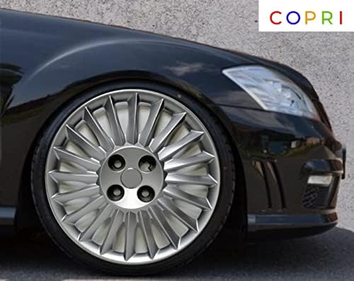 Copri Készlet 4 Kerék Fedezze 15 Coll Ezüst Dísztárcsa Bolt-On Illik Opel/Vauxhall