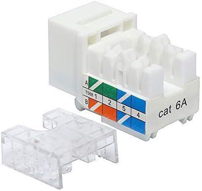 VCE Cat6A RJ45 Keystone Bubi UL 50-Pack, 110 Típusú UTP Moduláris Ethernet Bubi Helyezze be 10Gbps, Csomag Keystone Ütés Le Állvány
