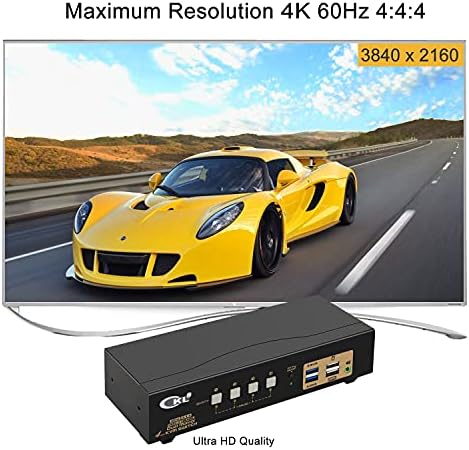 CKL 4 Port USB 3.0 KVM Switch Dual Monitor HDMI-4K-60Hz, Keyboard Video Mouse Perifériák Váltó 4 Számítógépek 2 Monitor, Audio