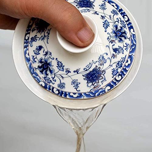 YBK Tech 6.8 oz Nagy Gaiwan, Porcelán Kung Fu Tea a Csészét Fedéllel, Hagyományos Kínai Gaiwan, Sancai Tea Tál (1)