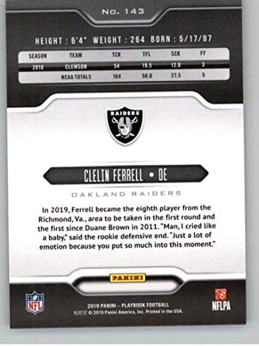 2019 Panini Playbook 143 Clelin Ferrell Oakland Raiders RC Kezdő NFL Labdarúgó-Trading Card