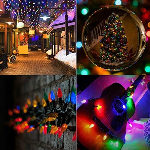 C6 LED Karácsonyi String Fények, 33 Láb 100 Többszínű LED Eper Fények Dugó, Vízálló Ragyogj Tündér String Világítás Beltéri Kültéri Ünnep