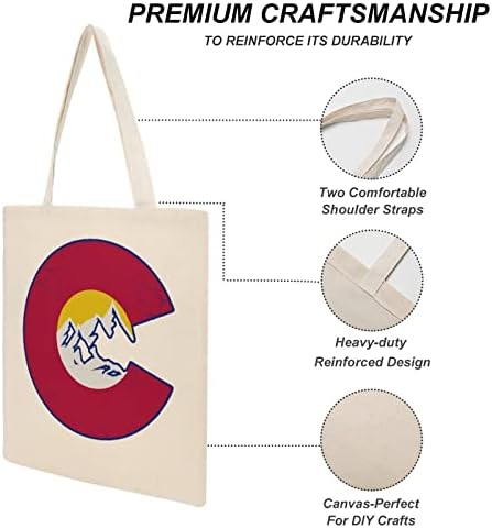 Colorado-Hegység Zászló Vászon Táska Újrafelhasználható Esztétikai Bevásárlás Táskák Aranyos Grafika a Nők 38x41cm