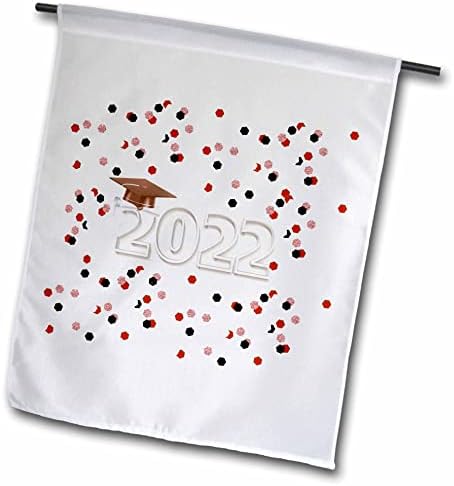 3dRose Kép Érettségi Kap Diplomát a 2022, Konfetti, Vörös Zászlók (fl_354199_1)