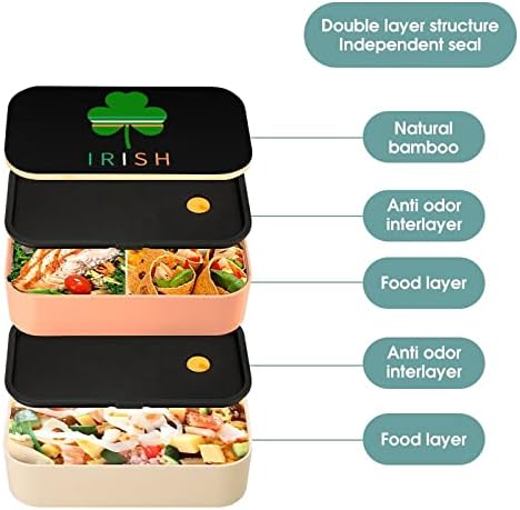 Ír Lóhere Bento Ebédet szivárgásmentes Bento Box Élelmiszer-tartály, 2 Rekesz Irodájában Dolgozik Piknik