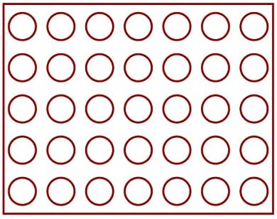 LINDNER 2364-2111E NERA M Érme esetében a Fény piros Betét 35 szekció rekesszel. Alkalmas Érmék Ø 32,5 mm, pl. 10, illetve 20 Euro Ezüst