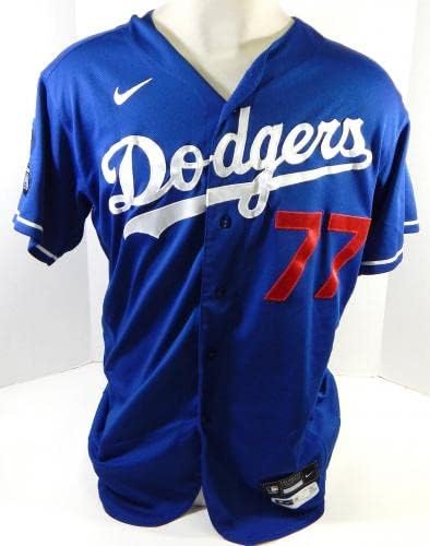 2020-ig a Los Angeles Dodgers Dennis Santana 77 Játék Kibocsátott Használt Kék Jersey 2 20 P 9 - Játék Használt MLB Mezek