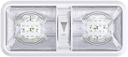Szabadidő LED RV LED Mennyezeti Kettős Kupola világítótestet a Dimmer Kapcsoló Belső Világítás Autó/LAKÓKOCSI/Utánfutó/Lakókocsi/Hajó