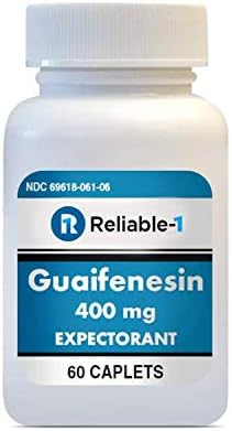 Megbízható-1 Laboratóriumok Guaifenezin 400 mg Caplets Köhögés, Nyálka Megkönnyebbülés | Köptető Mellkasi Torlódások | 60 Caplets