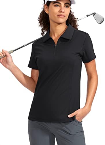 Viodia Női Golf Póló Rövid Ujjú Zip Gyorsan Száraz Szakaszon Tenisz Galléros Pólók Női Golf Ruhák