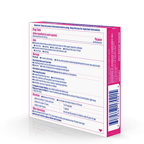 Benadryl Allergia Festék-Ingyenes 25 mg Liqui-Gél 24 ea