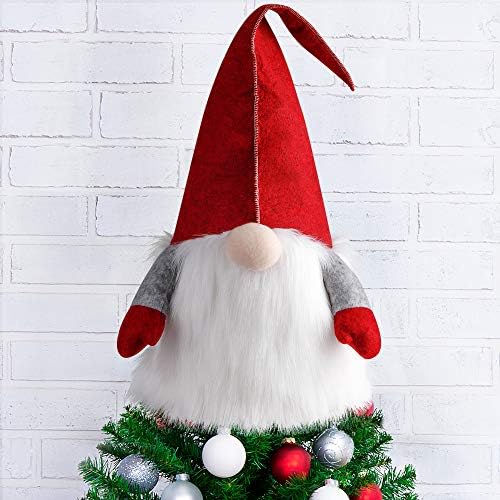 D-FantiX Gnome Karácsonyfa Topper, 25 Hüvelyk Nagy Svéd Tomte Barátja Gnome Karácsonyi Díszek, Mikulás Gnómok Plüss Skandináv