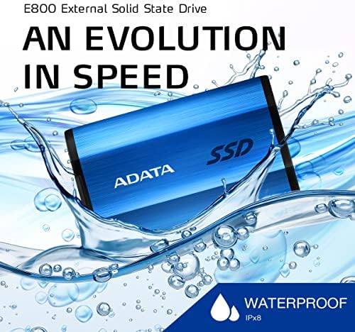 ADATA SE800 1 tb-os IP68 Masszív, - maximum 1000 MB/s - a superspeed USB 3.2 Gen 2 USB-C Külső, Hordozható SSD Kék (ASE800-1TU32G2-CBI)