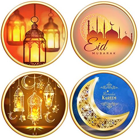 4db Eid Muzulmán Ramadan Matrica Öntapadós Tömítő Matrica falmatrica lakberendezés Ünnepség
