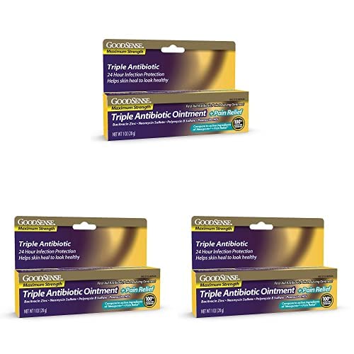 GoodSense Maximális Erőt Tripla Antibiotikum Plusz fájdalomcsillapítás, 1 oz (Csomag 3)