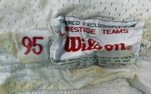 1995-ben a San Francisco 49ers Harrison Barton 79 Játék Kiadott Fehér Jersey DP30184 - Aláíratlan NFL Játék Használt Mezek