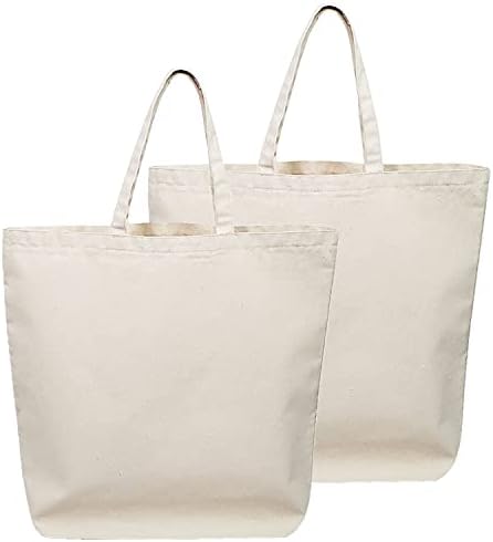 Made in USA Extra Nagy Újrahasznosítható Vászon Bevásárló Bevásárló Tote Bags 2 Pack