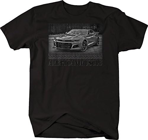 Merész Lenyomatai Retro Amerikai Izom Racing Camaro ZL1 Racing Lóerős T-Shirt Férfi Fekete