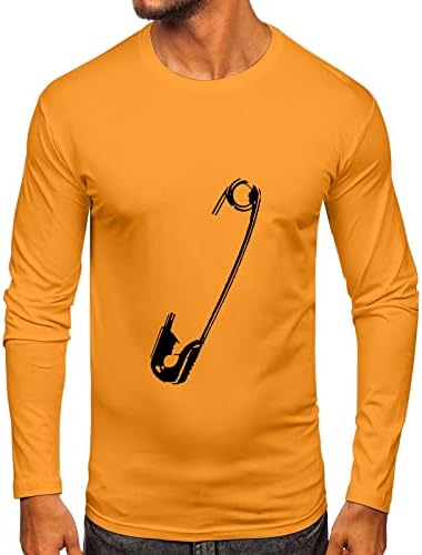 XXBR Esik Mens Long Sleeve T-shirt, Grafikus Nyomtatás Alapvető Póló Slim Fit Muscle Fél Alkalmi Sleeve Sport póló