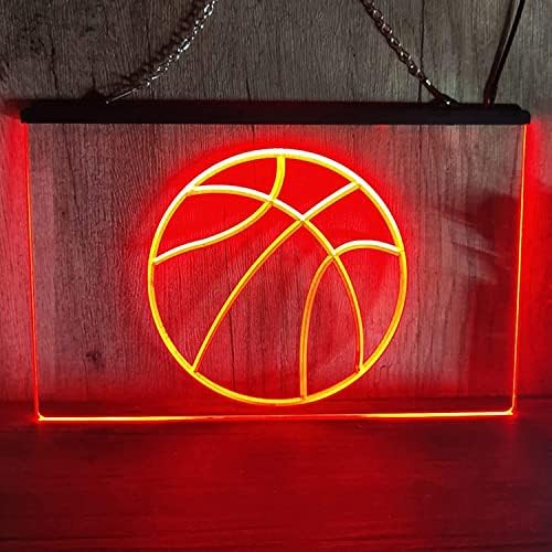 DVTEL Kosárlabda Alakú LED-es Neon Tábla, USB, Egyedi Hálószoba 3D-s Neon Fények a Szobában Wall Art Dekoráció Night Lights,Zöld,30x20cm
