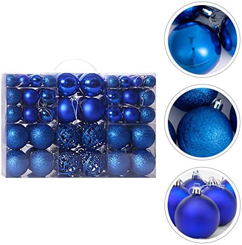 TOYANDONA 100-as Karácsonyi Labdák Válogatott karácsonyfa Kék Golyó Medálok Csillogó Törhetetlen Lóg Üreges Golyó Labda Kerek Gömb Ünnepi