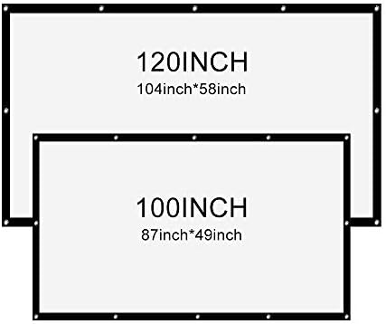 DSFEOIGY Megvastagodott Hordozható 100 120 inch 16:9 kivetítőn Falra Szerelhető Képernyő Projektor házimozi kivetítőn (Méret :