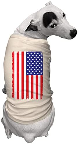 Szomorú Amerikai Zászló Kutya Póló (Sötét Szürke, Közepes)