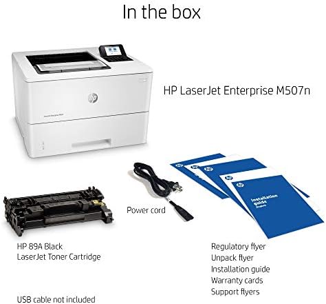 HP LaserJet Enterprise M507n fekete-Fehér Nyomtató, beépített Ethernet (1PV86A), Fehér