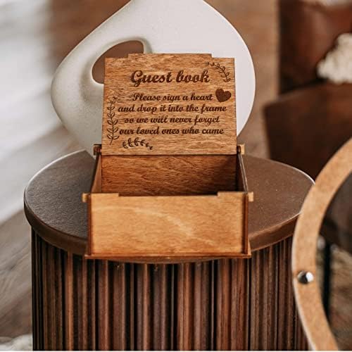 WoodenCustomGift Esküvői vendégkönyv Alternatív, Csepp Felső Keret, Kép, Rusztikus Esküvői, Vendég Könyv Jele, Fából készült Doboz,