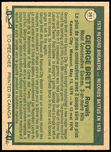 1977 O-Pee-Chee 261 Rekordot George Brett Kansas City Royals (Baseball Kártya) NM/MT Uralkodók