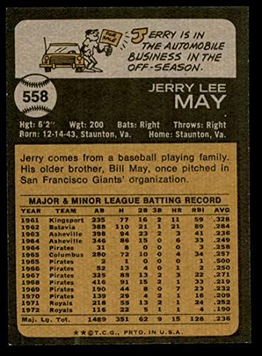 1973 Topps 558 Jerry Lehet, hogy a Kansas City Royals (Baseball Kártya) NM/MT Uralkodók
