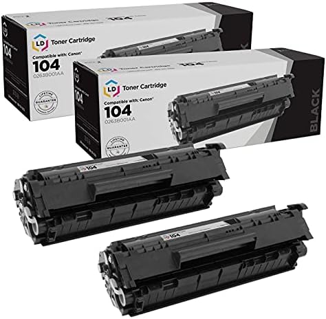 LD Termék Kompatibilis Toner Patron Csere Canon 104 0263B001AA (Fekete, 2 db-os Csomag) használata FaxPhone Nyomtatók L120, L90