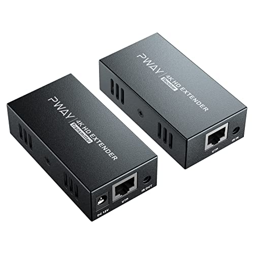 PWAYTEK 4K HDMI Extender, Ultra HD-4K@60Hz Át Cat5e/6 Akár 200ft/60m, Kiterjesztett Audio, illetve Videó, Támogatja a Hurok