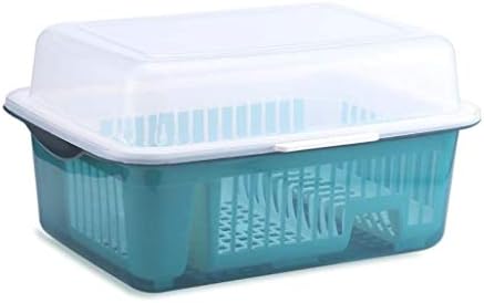SDGH Kék Tál Rack - Egyszerű Konyha Vízelvezető edényszárító Háztartási Műanyag kaját Rack Szekrény, Konyhai Evőeszköz Tároló Állvány
