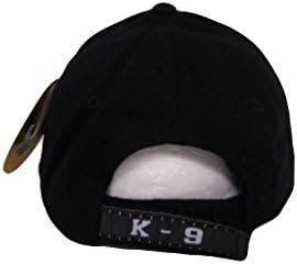 K-9-K9 Egység Rendőrség Bűnüldözési Fehér Betű Fekete Hímzett Sapka Kalap