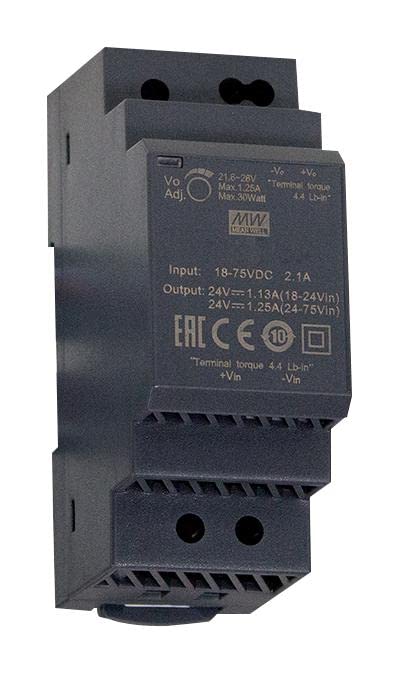 ÉRTEM, HÁT DDR-30G-5 30W Din Sín DC/DC Átalakító O/P +5V6A - 1 elem(ek)
