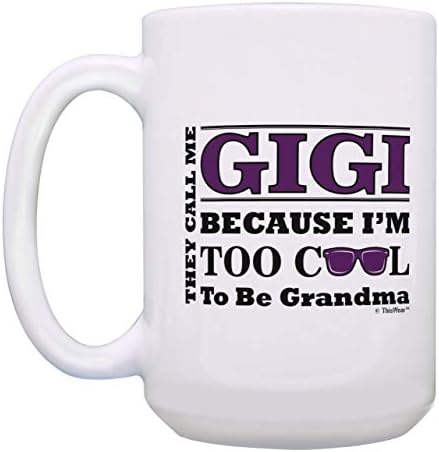ThisWear anyák Napi Ajándék Gigi Is jó, hogy egy Nagymama Napszemüveg Ajándék Bögre Tea Csésze Fehér