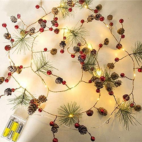 Karácsonyi fenyőtoboz Koszorú LED Tündér String Fények elemes Dekoráció Karácsonyi Fa Party Esküvői Haza Fal Kert