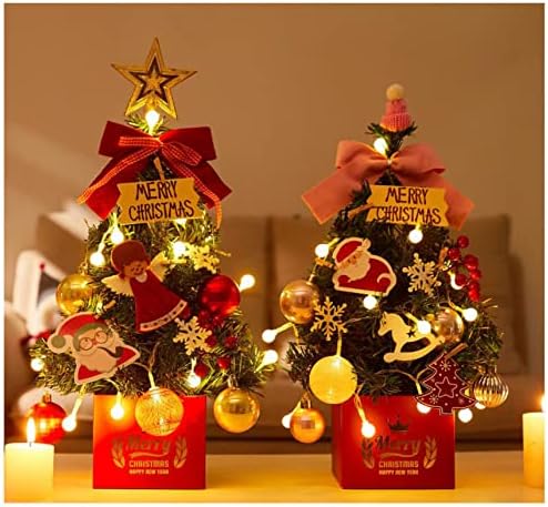 HIJNX Karácsonyi Díszek Kis Asztal Dekoráció Fa 45cm Színes Fények Ragyogó karácsonyfa RedAngel