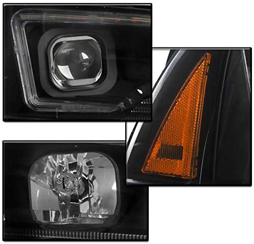 ZMAUTOPARTS DRL LED Fekete Projektor Fényszóró Fényszóró w/6 Fehér LED Világítás DRL A 2011-2014-Es Dodge Charger