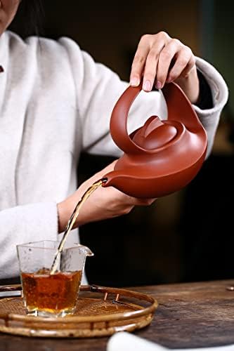 Lila Homok Teáskanna 16oz Kínai Yixing Agyag Kézzel készített Tea-Fű Kerámia Zisha Vörös Iszap Kungfu Teás Készlet